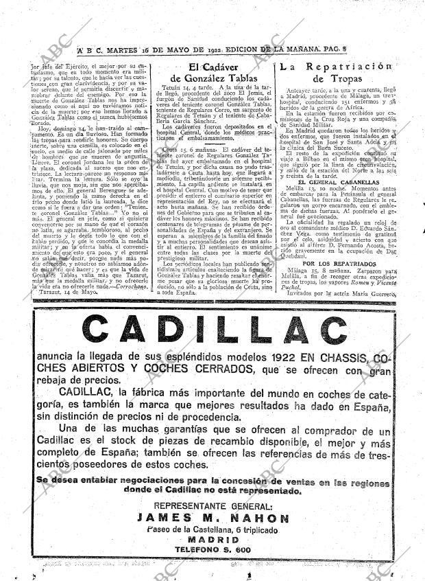 ABC MADRID 16-05-1922 página 8