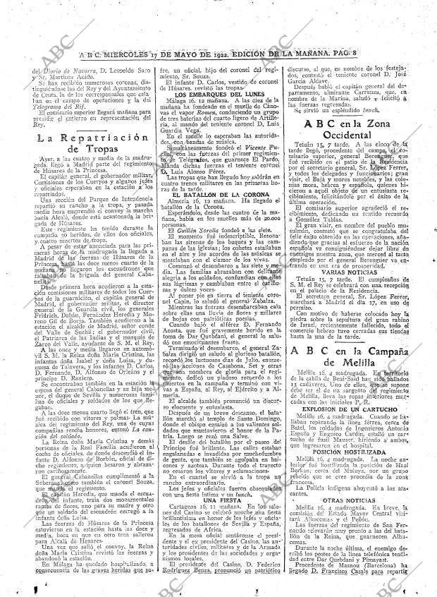 ABC MADRID 17-05-1922 página 8