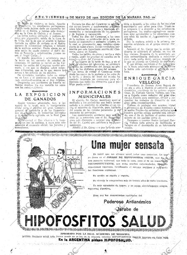 ABC MADRID 19-05-1922 página 10