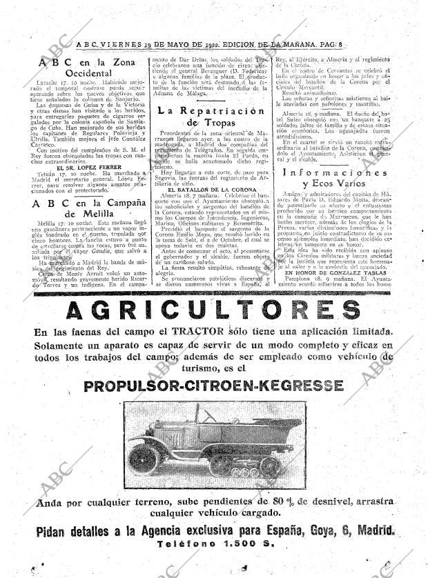 ABC MADRID 19-05-1922 página 8