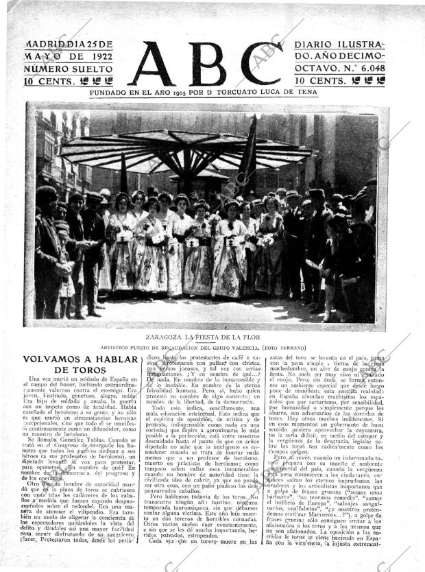 ABC MADRID 25-05-1922 página 1