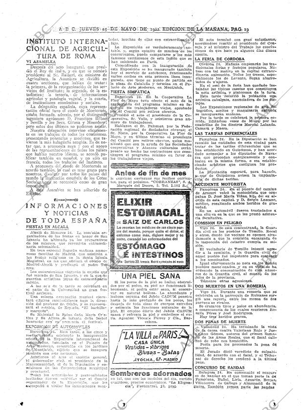 ABC MADRID 25-05-1922 página 19