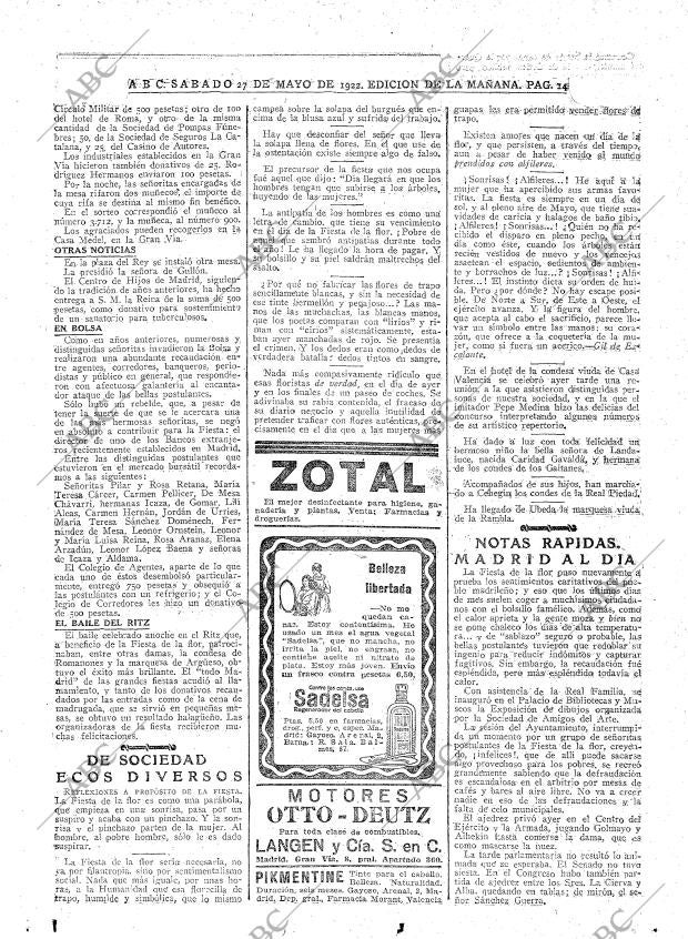 ABC MADRID 27-05-1922 página 14