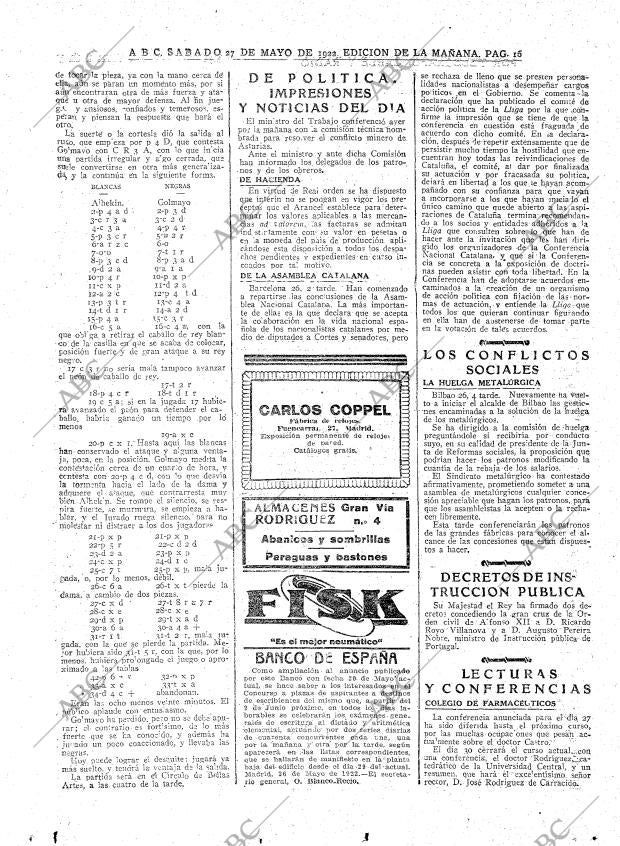 ABC MADRID 27-05-1922 página 16