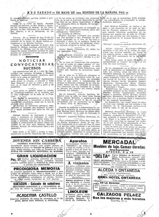 ABC MADRID 27-05-1922 página 22