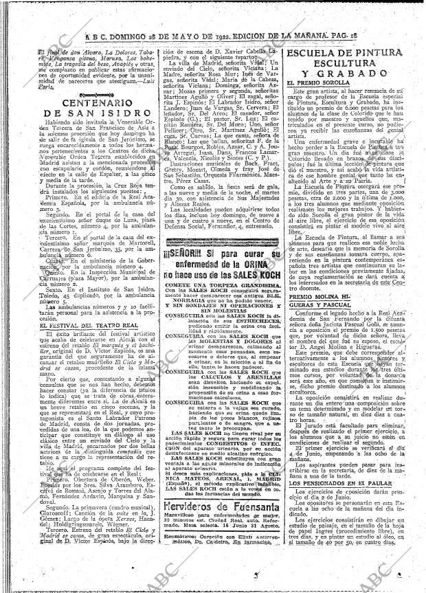 ABC MADRID 28-05-1922 página 18