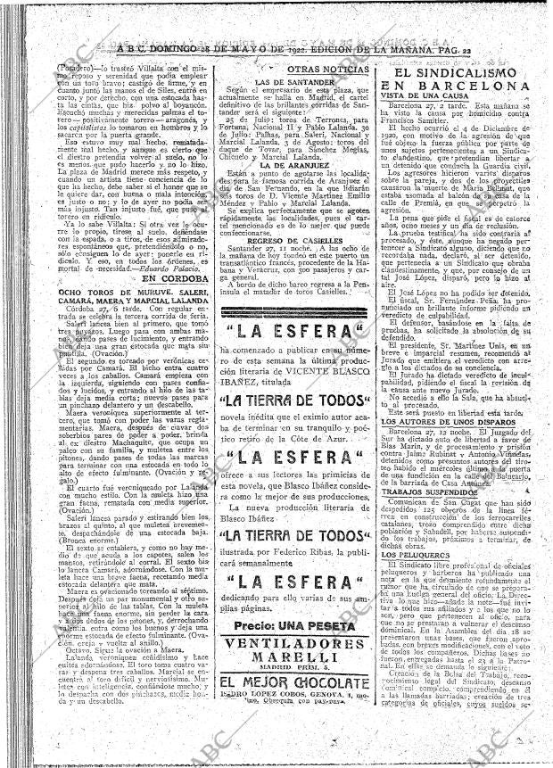 ABC MADRID 28-05-1922 página 22