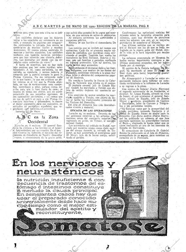 ABC MADRID 30-05-1922 página 8