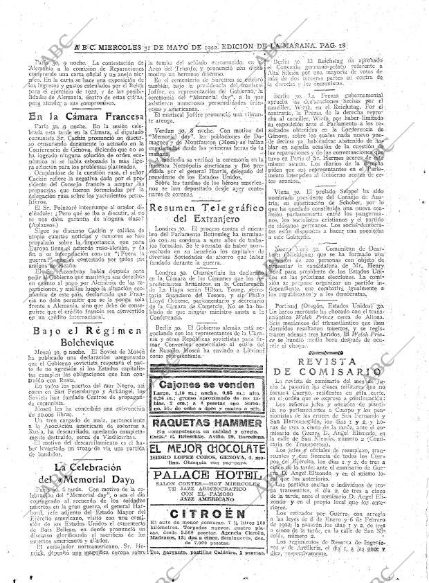 ABC MADRID 31-05-1922 página 18