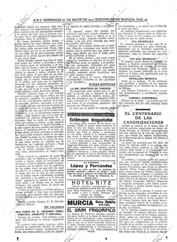 ABC MADRID 31-05-1922 página 20