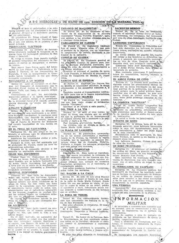 ABC MADRID 31-05-1922 página 23