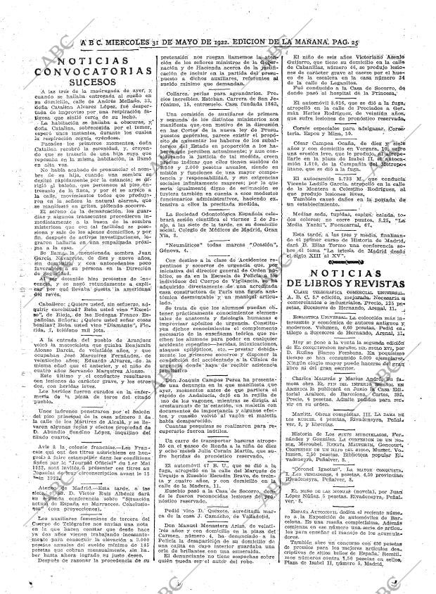 ABC MADRID 31-05-1922 página 25
