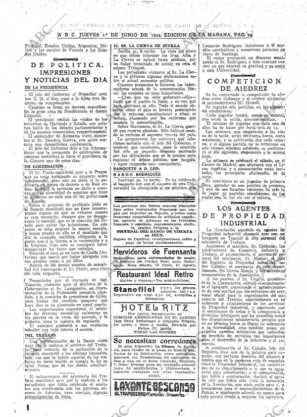 ABC MADRID 01-06-1922 página 14