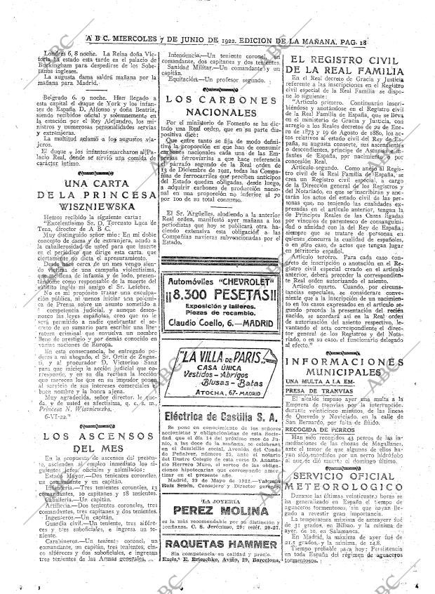 ABC MADRID 07-06-1922 página 18