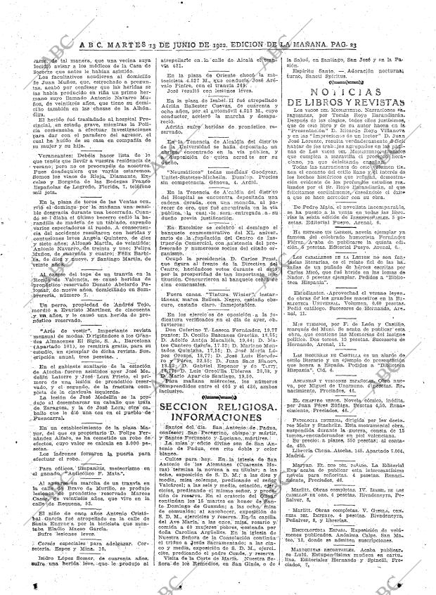 ABC MADRID 13-06-1922 página 23