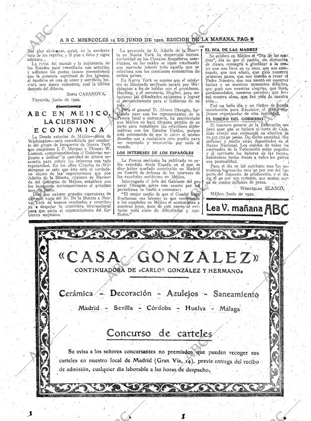 ABC MADRID 14-06-1922 página 8