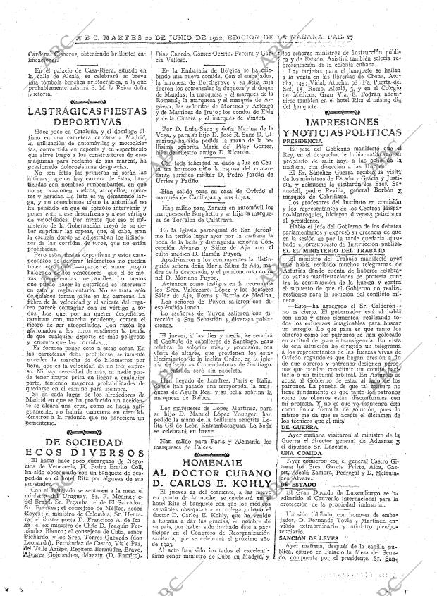 ABC MADRID 20-06-1922 página 17