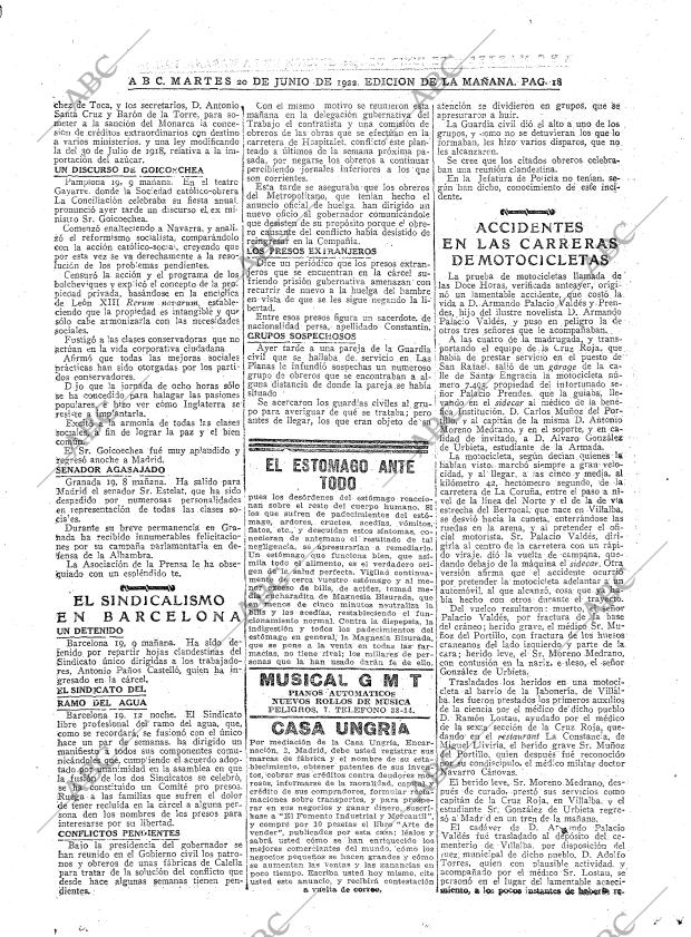 ABC MADRID 20-06-1922 página 18