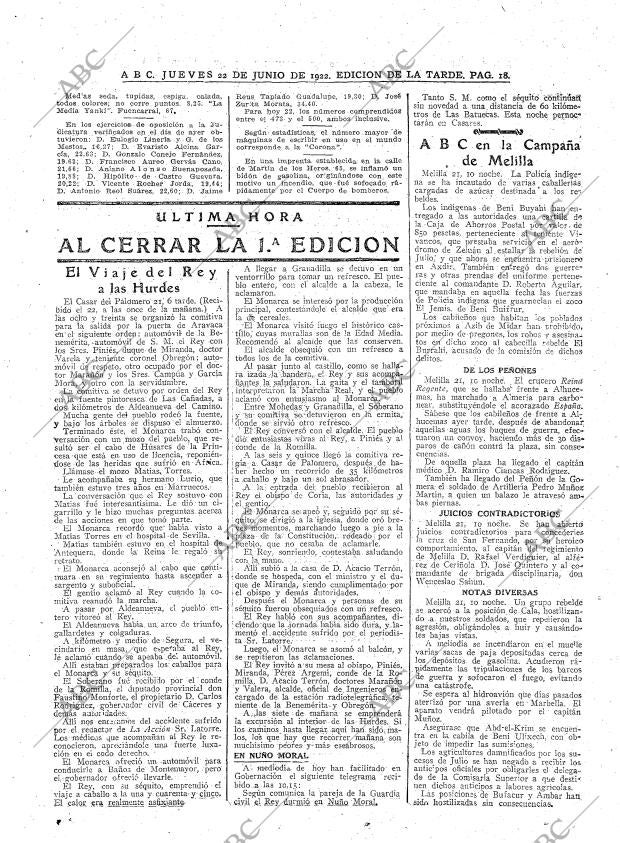 ABC MADRID 22-06-1922 página 18