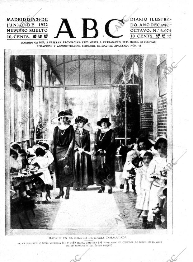ABC MADRID 24-06-1922 página 1