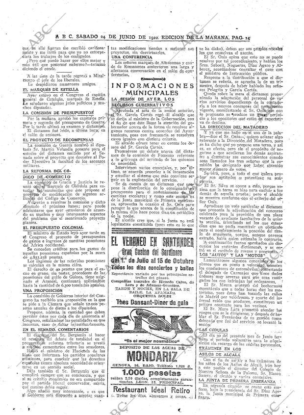 ABC MADRID 24-06-1922 página 14