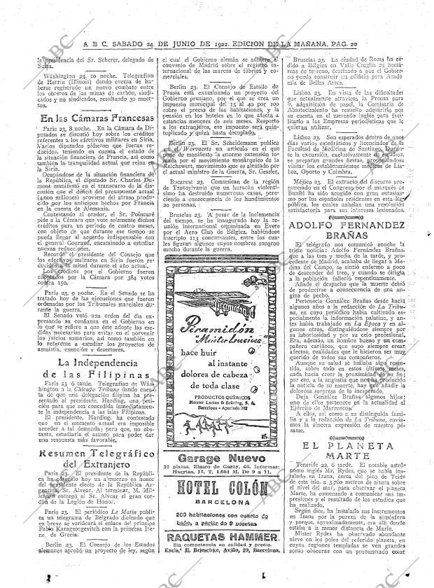 ABC MADRID 24-06-1922 página 20