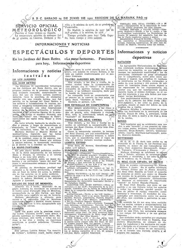 ABC MADRID 24-06-1922 página 25