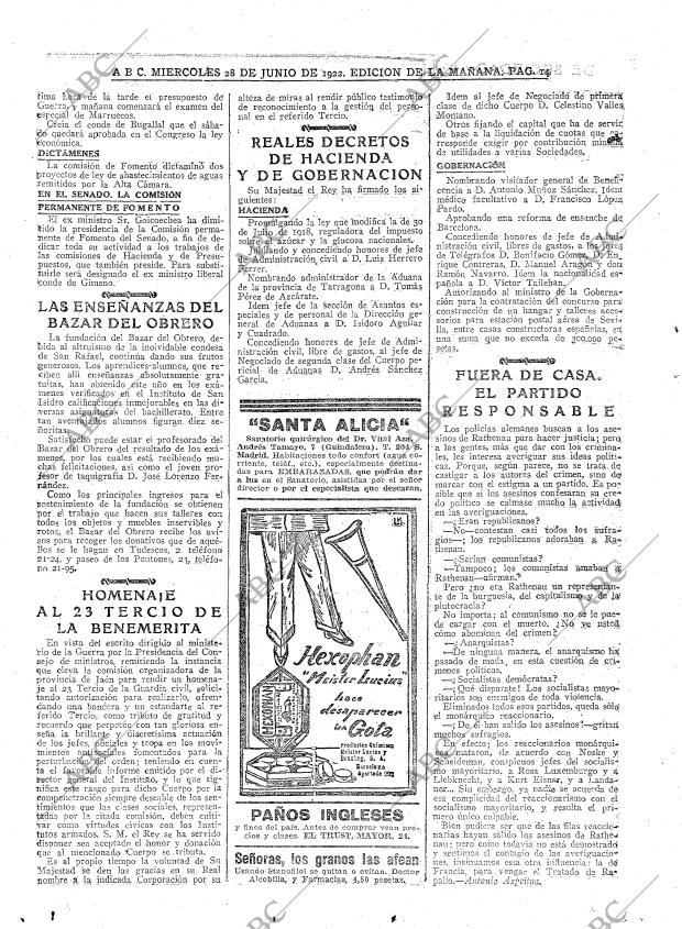 ABC MADRID 28-06-1922 página 14