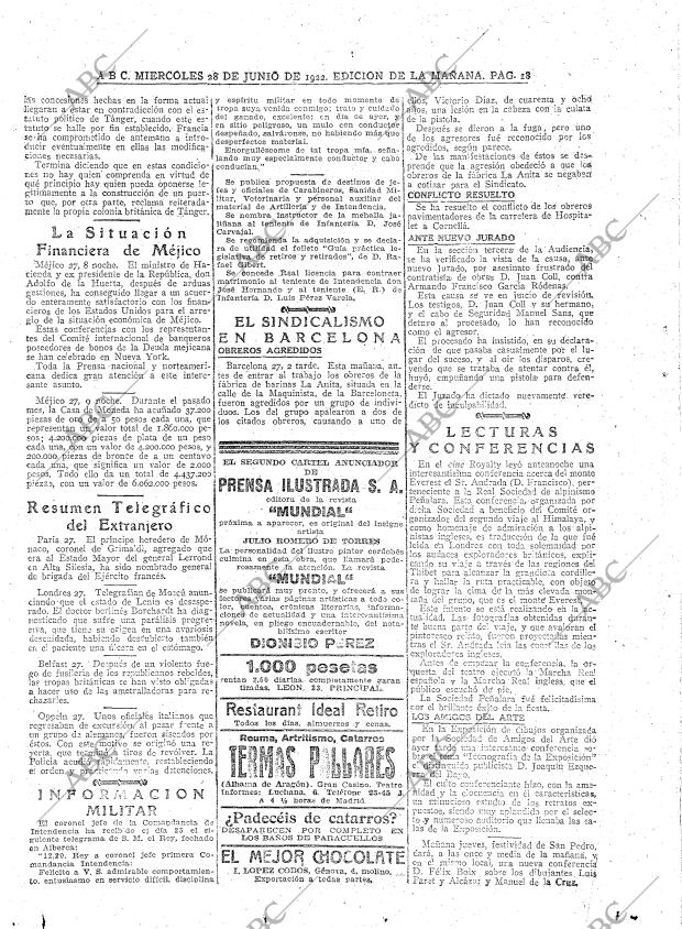 ABC MADRID 28-06-1922 página 18