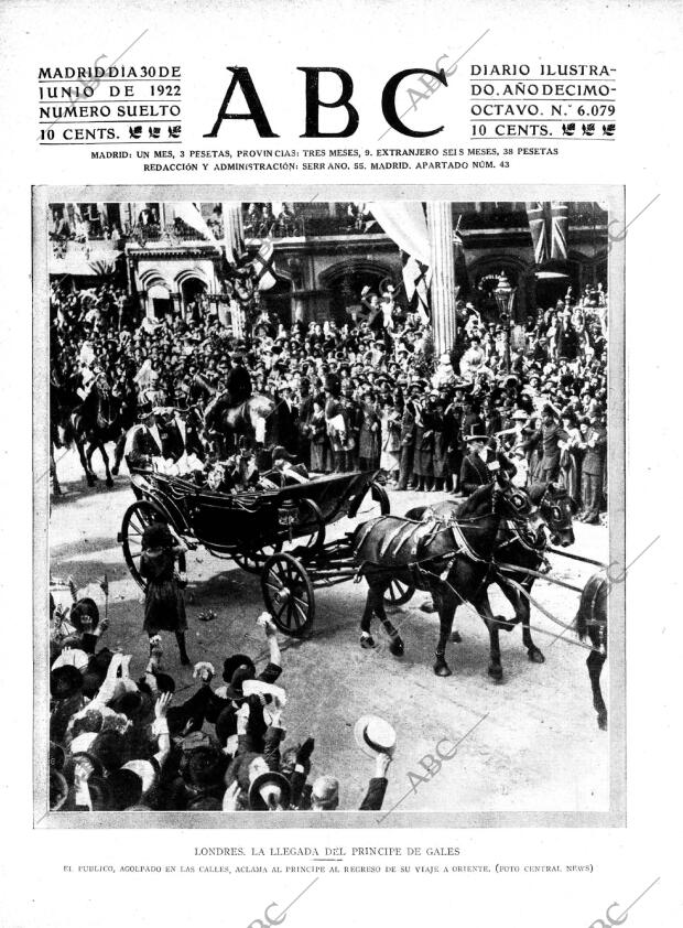 ABC MADRID 30-06-1922 página 1