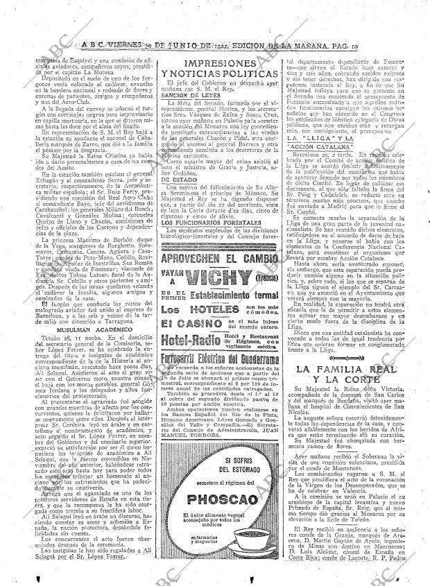 ABC MADRID 30-06-1922 página 10