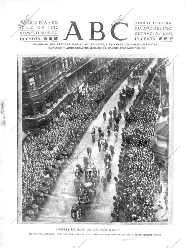 ABC MADRID 04-07-1922 página 1