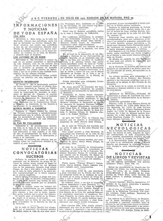 ABC MADRID 07-07-1922 página 23