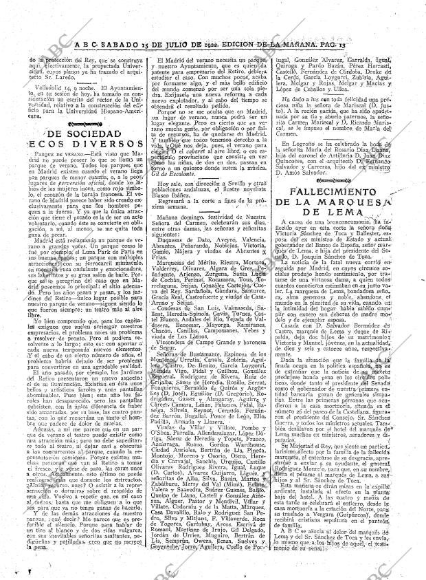 ABC MADRID 15-07-1922 página 13