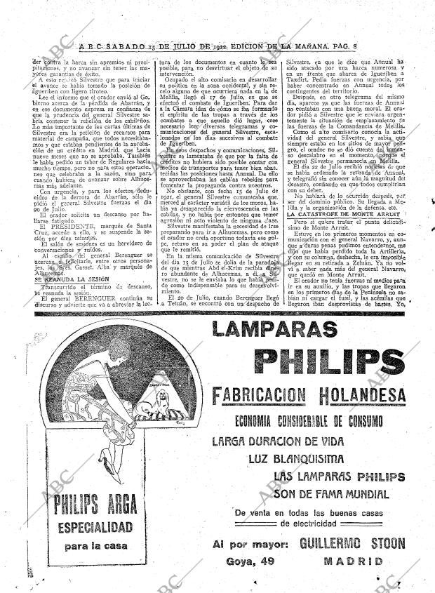 ABC MADRID 15-07-1922 página 8