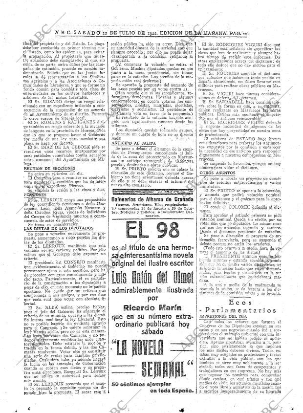ABC MADRID 22-07-1922 página 12