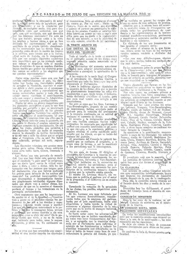 ABC MADRID 22-07-1922 página 13