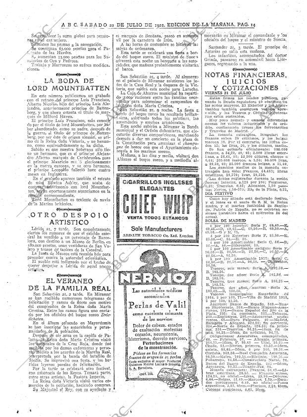 ABC MADRID 22-07-1922 página 14