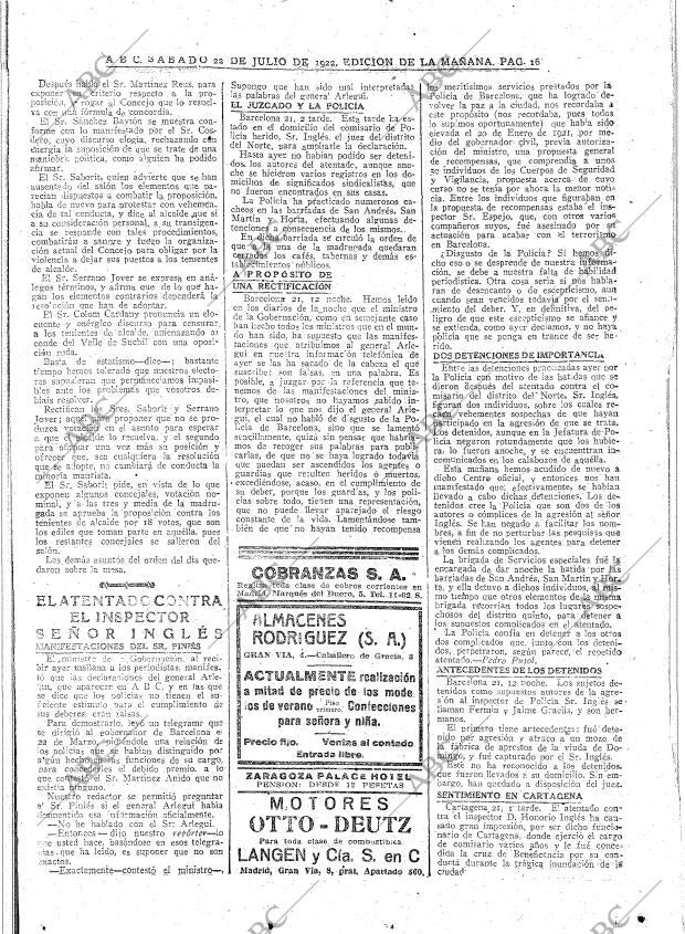 ABC MADRID 22-07-1922 página 16