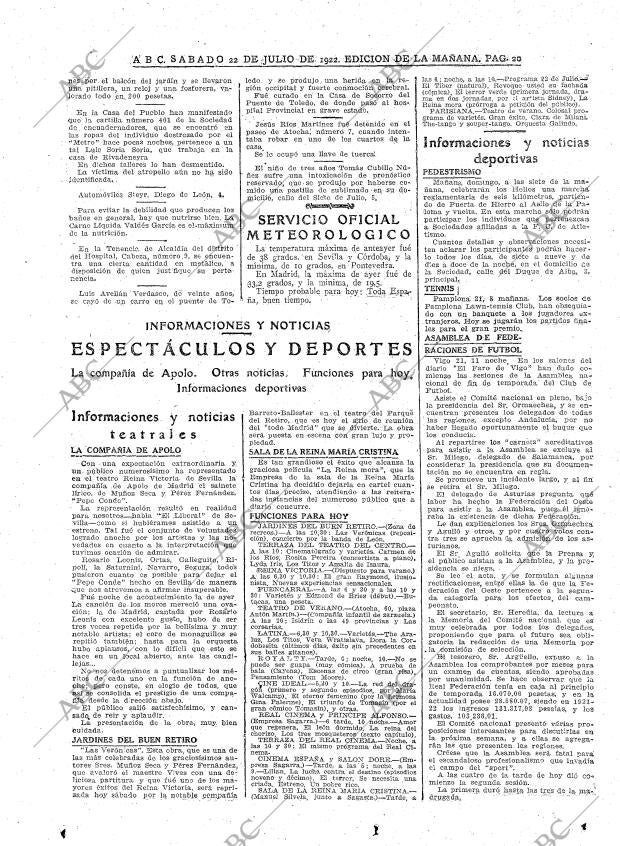 ABC MADRID 22-07-1922 página 20