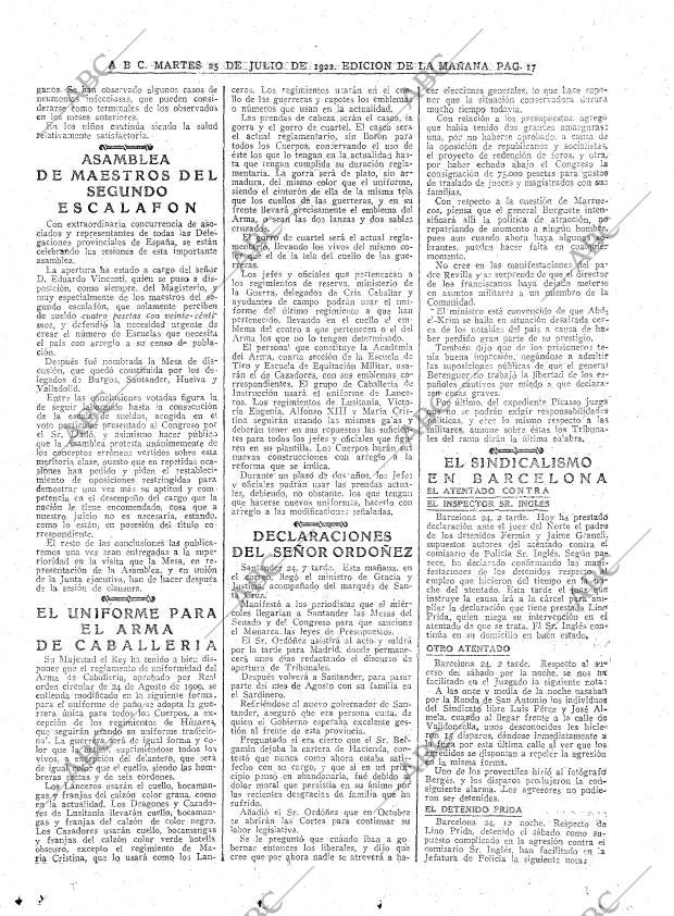 ABC MADRID 25-07-1922 página 17