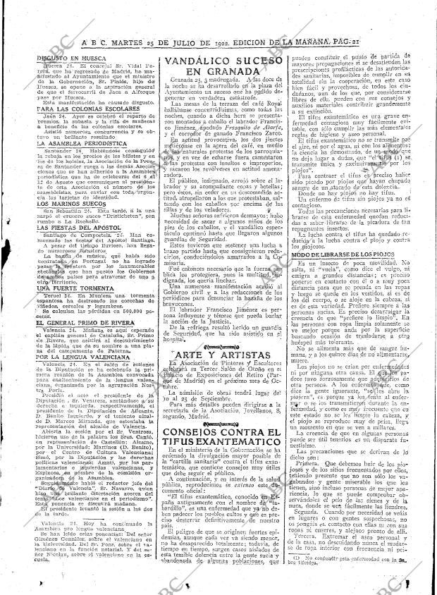 ABC MADRID 25-07-1922 página 21