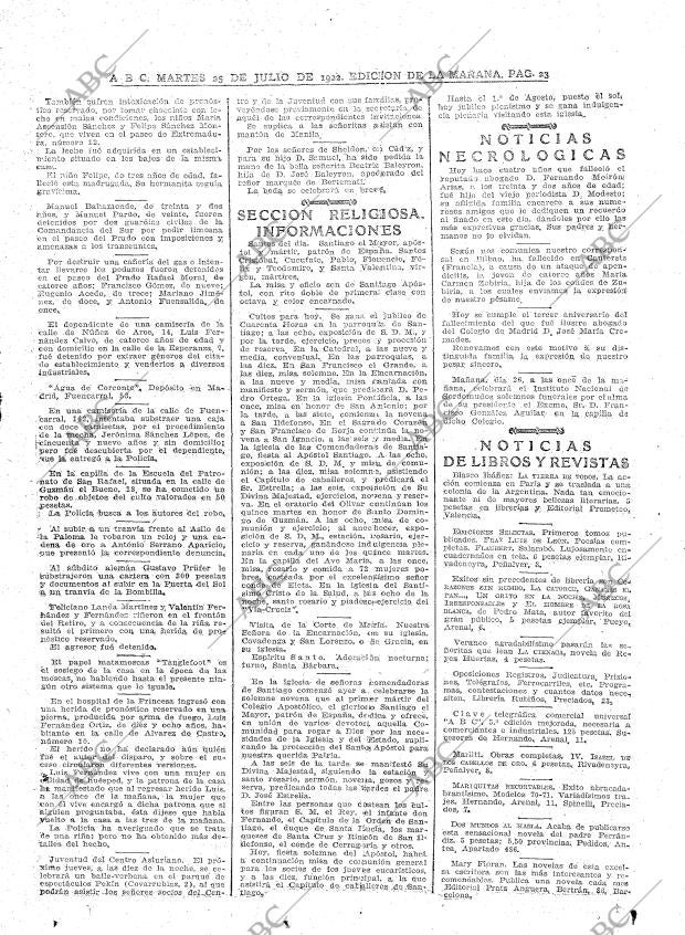 ABC MADRID 25-07-1922 página 23
