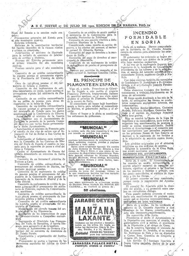 ABC MADRID 27-07-1922 página 12