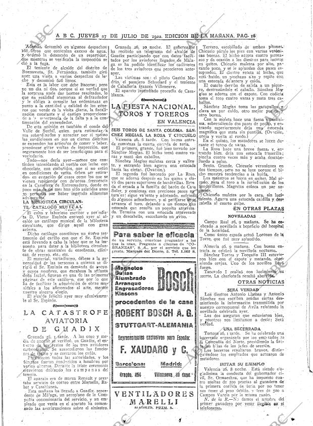 ABC MADRID 27-07-1922 página 16