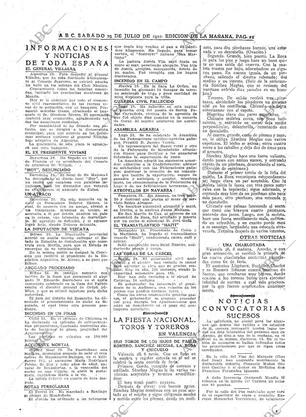 ABC MADRID 29-07-1922 página 21