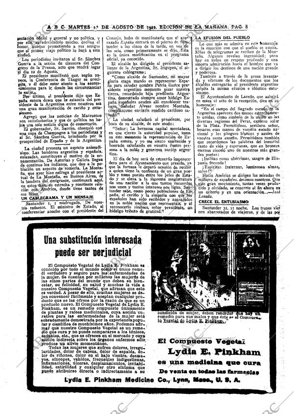 ABC MADRID 01-08-1922 página 8