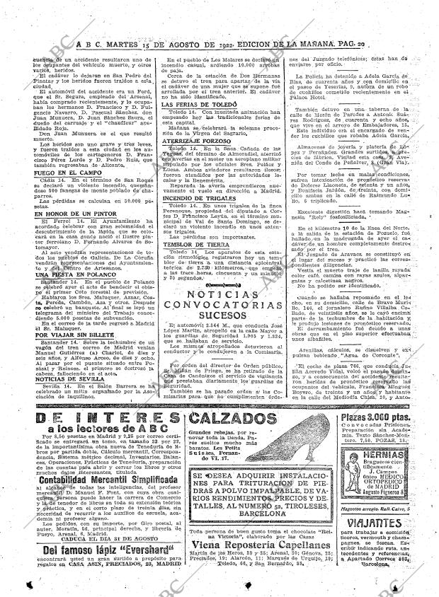 ABC MADRID 15-08-1922 página 20