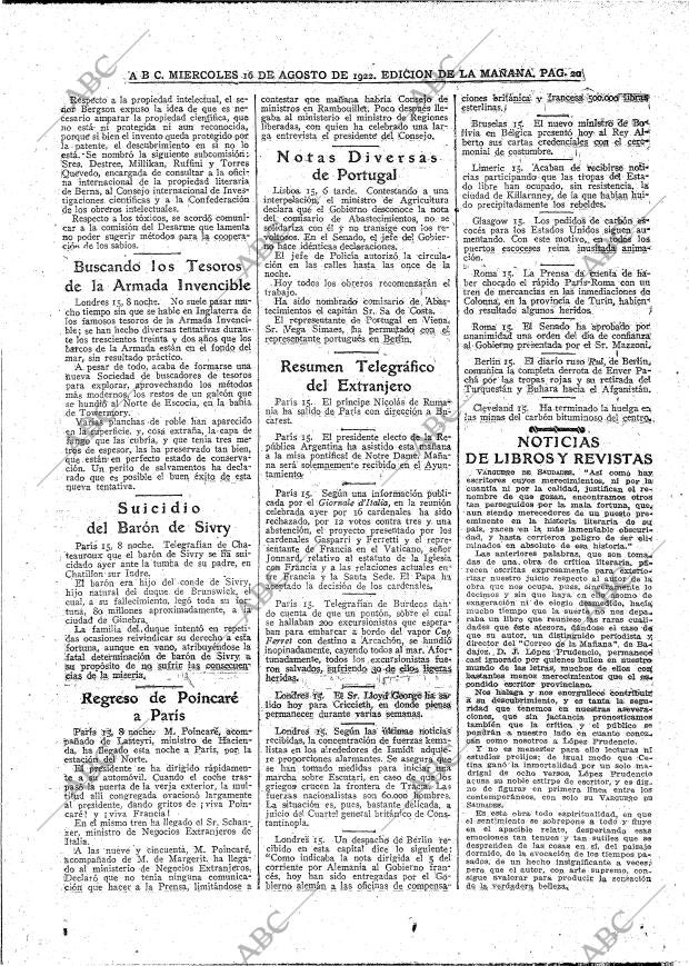 ABC MADRID 16-08-1922 página 20