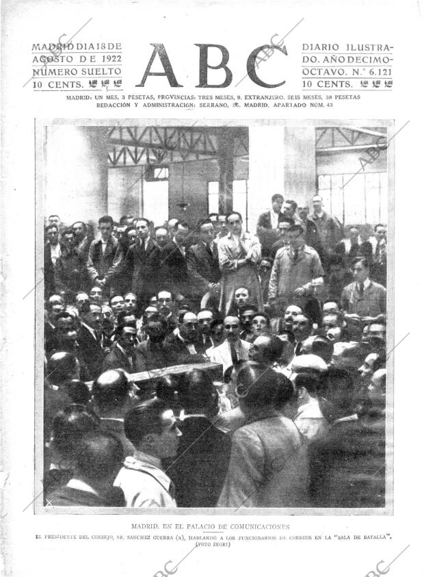 ABC MADRID 18-08-1922 página 1